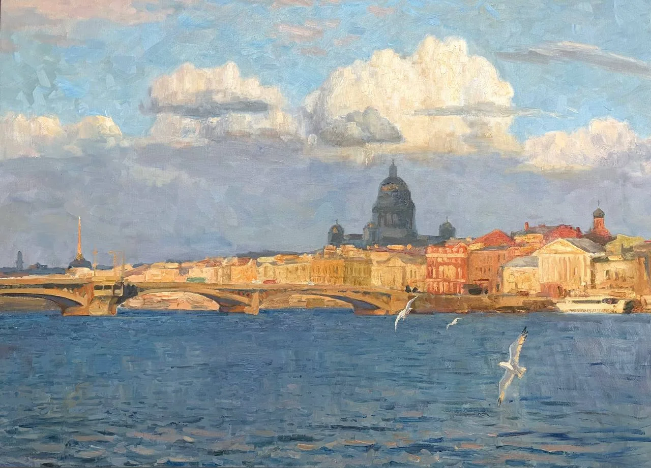 Картина «Свет августа, скользящий над Невой», Анастасия Щапова